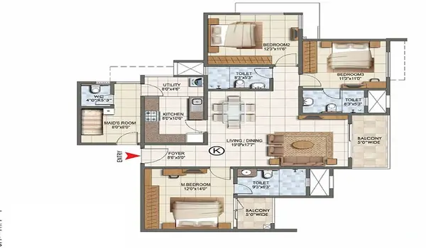 Featured Image of Sattva Aangane 4 Bhk Apartment Floor Plan